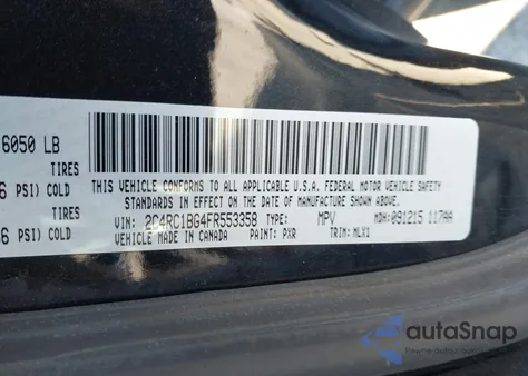 2015 Chrysler Town & Country Touring from USA, damaged, VIN 2C4RC1BG4FR553358